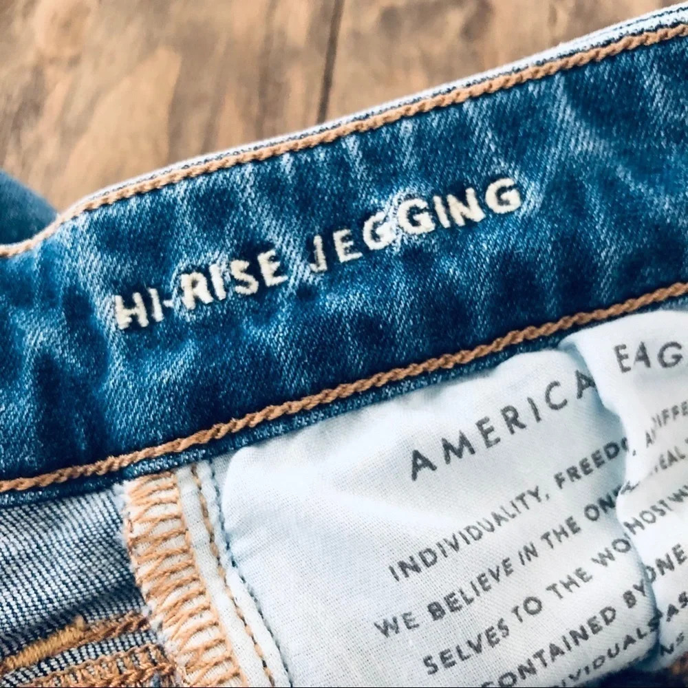 AE Next Level‎ Hi Rise Jeggings Jean Medium Wash 2S - Picture 5 of 8